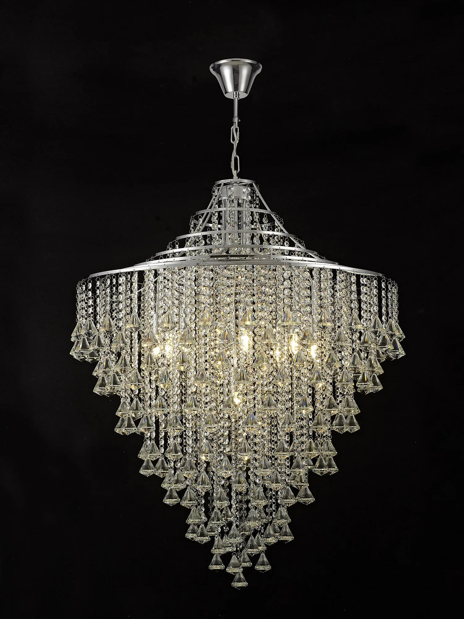 IL30773  Inina Crystal Chandelier 9 Light (27.7kg) Polished Chrome